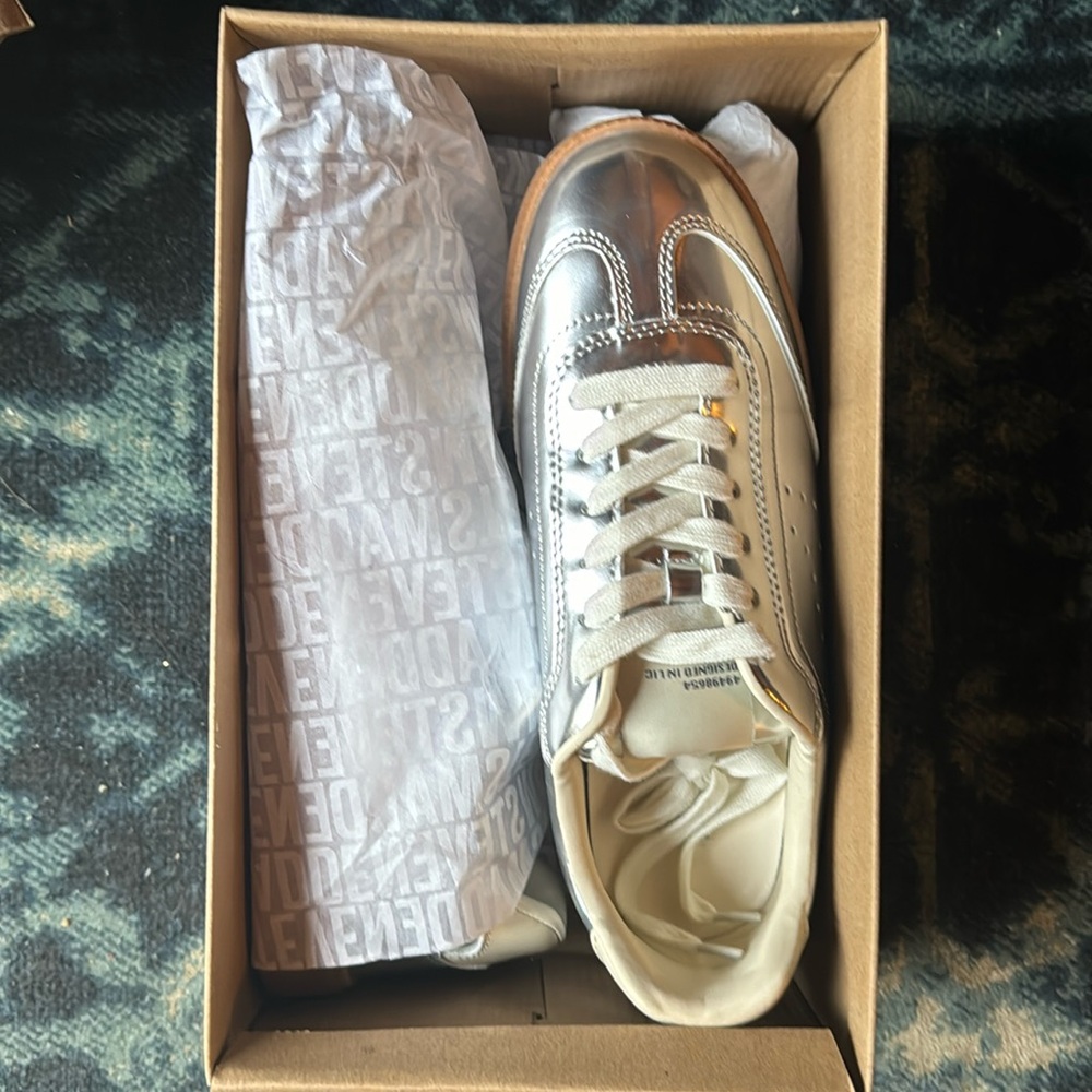 Steve Madden silver sneakers